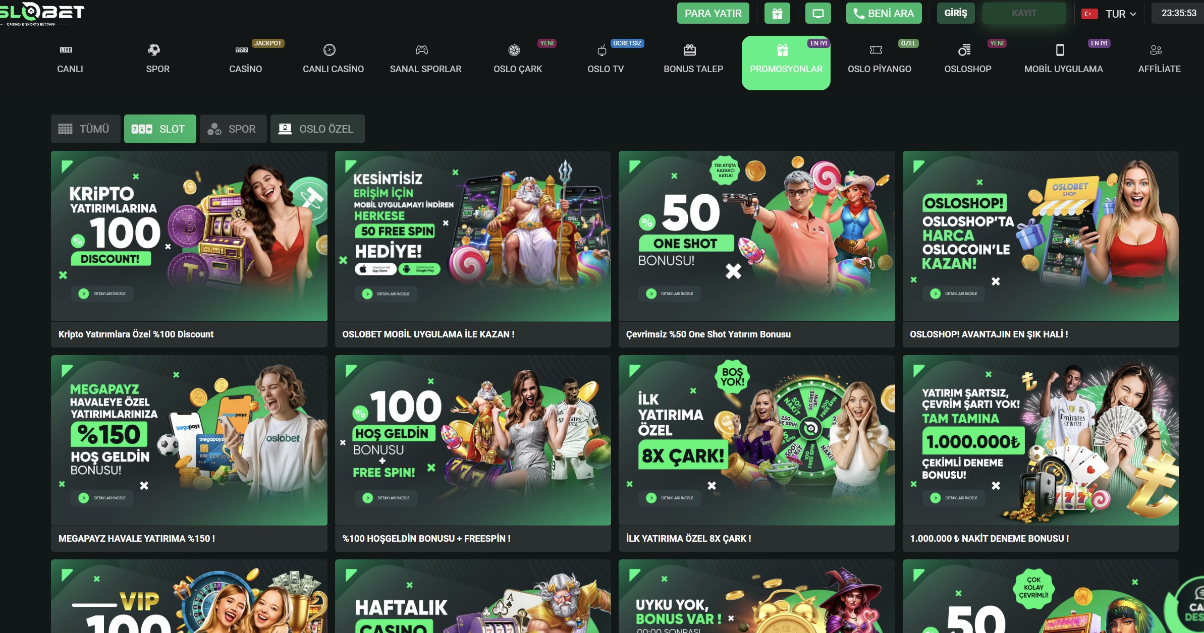 oslobet bonuslar
